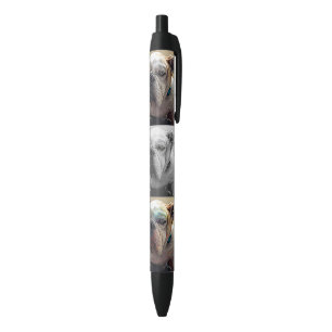 Stylized pet portraits of bulldogs black ink pen