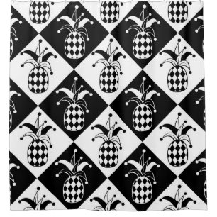 Stylized Pineapple Harlequin Doodle Pattern