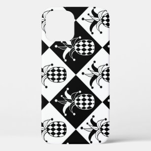 Stylized Pineapple Harlequin Doodle Pattern iPhone 12 Case