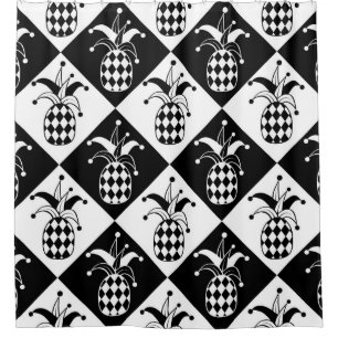 Stylized pineapple. Hat and rhombus Harlequin. Sea