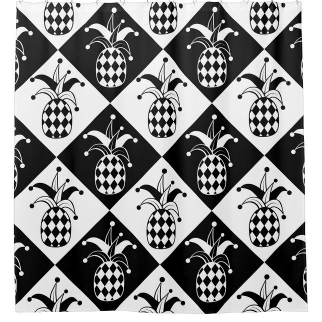 Stylized pineapple. Hat and rhombus Harlequin. Sea (Front)