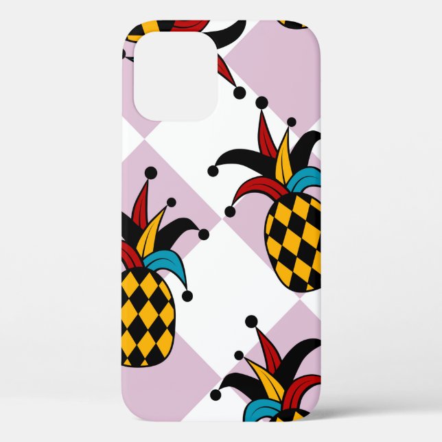 Stylized pineapple. Hat and rhombus Harlequin. Sea Case-Mate iPhone Case (Back)