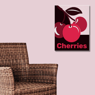 Stylized Pink and Black Cherry Triplet & Caption Poster