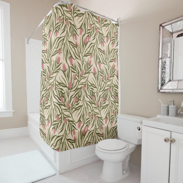 Stylized pink bell-shaped floral pattern (In Situ)