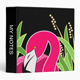 Stylized Pink Flamingo Binder