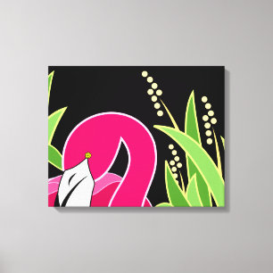 Stylized Pink Flamingo Canvas Print