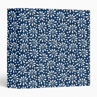 Stylized Plant Pattern 020818 - White on #002750 Binder