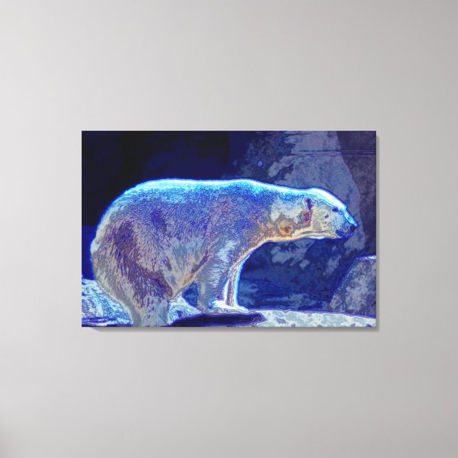 Stylized Polar Bear Canvas Print (Front)