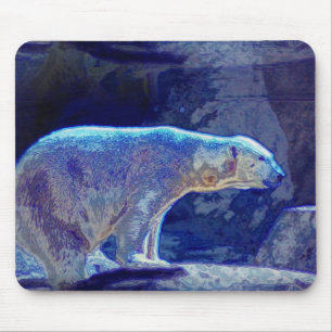 Stylized Polar Bear Mouse Pad