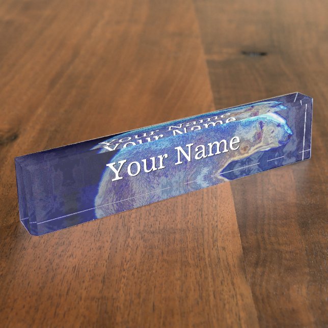 Stylized Polar Bear Nameplate (Side)