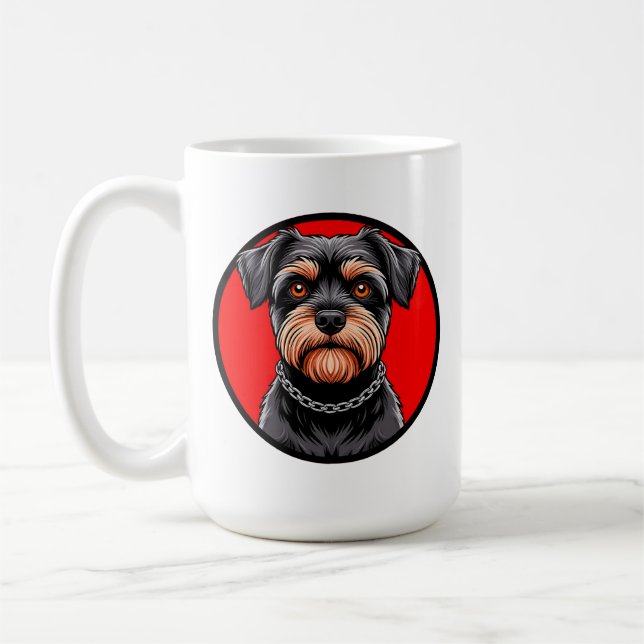 Stylized Portrait of a Black Terrier Coffee Mug (Left)