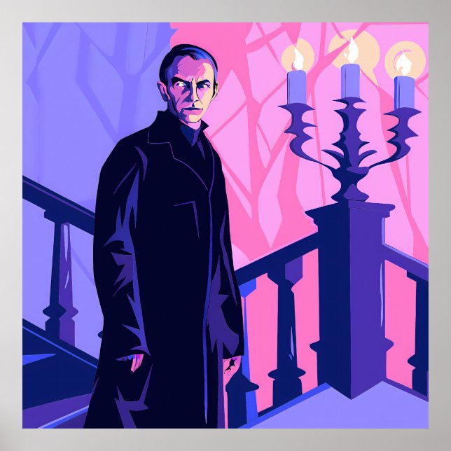 Stylized Portrait of a Stern Man Poster (Front)