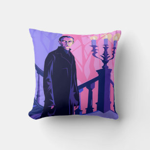 Stylized Portrait of a Stern Man Throw Pillow