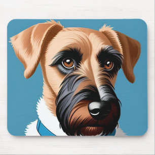 Stylized Portrait of a Terrier Dog Mouse Pad