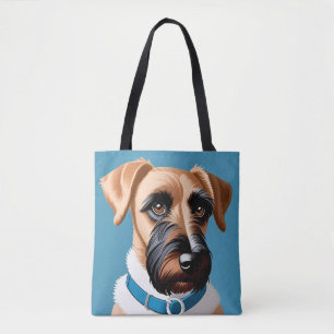 Stylized Portrait of a Terrier Dog Tote Bag