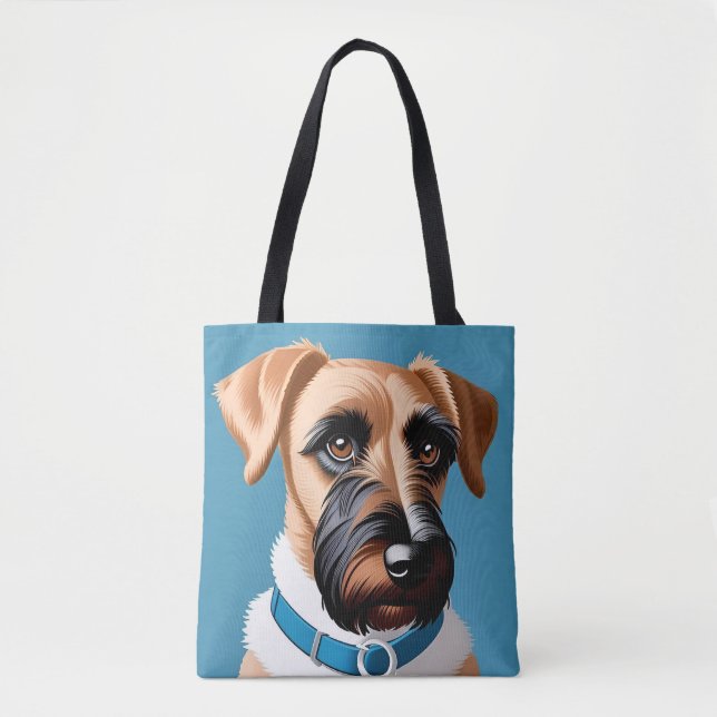 Stylized Portrait of a Terrier Dog Tote Bag (Front)