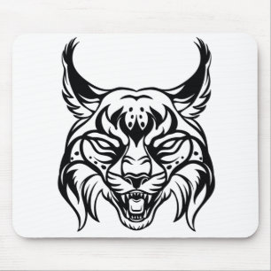 Stylized portrait of Bobcat Mouse Pad