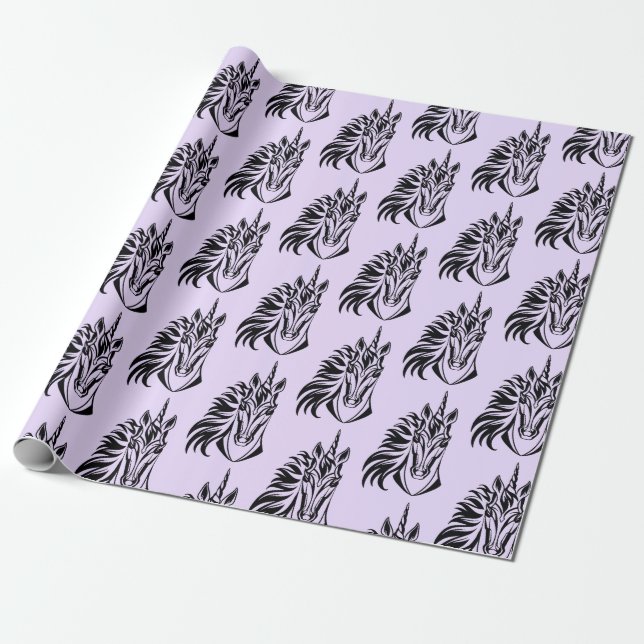 Stylized portrait of Unicorn Wrapping Paper (Unrolled)