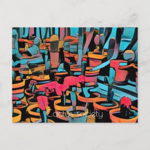Stylized Postcard Cactus Society