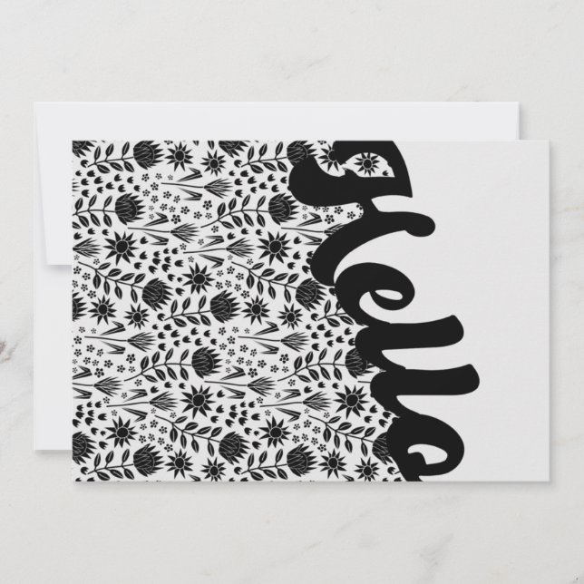 Stylized Protea Floral Millefleur Hello Greeting (Front)
