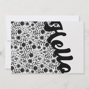 Stylized Protea Floral Millefleur Hello Greeting