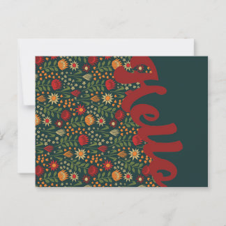 Stylized Protea Floral Millefleur Hello Greeting Postcard