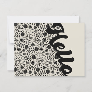 Stylized Protea Floral Millefleur Hello Greeting Postcard