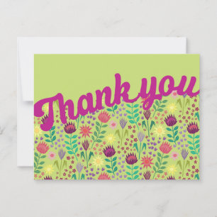 Stylized Protea Floral Millefleur Thank You Postcard