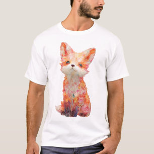 Stylized Psychedelic Colourful Fox Art Men T-Shirt