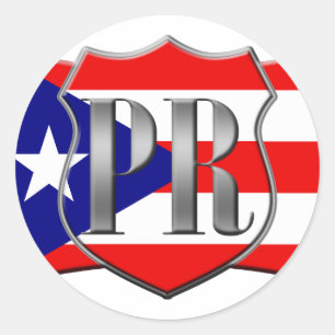 Stylized Puerto Rican Flag Classic Round Sticker