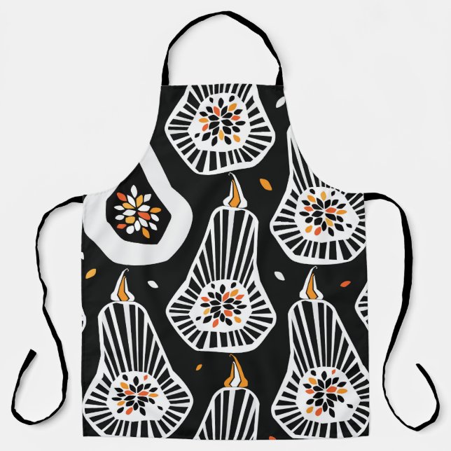 Stylized Pumpkins Seeds: Seamless Design Apron (Front)