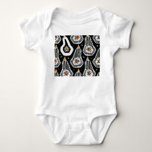 Stylized Pumpkins Seeds: Seamless Design Baby Bodysuit