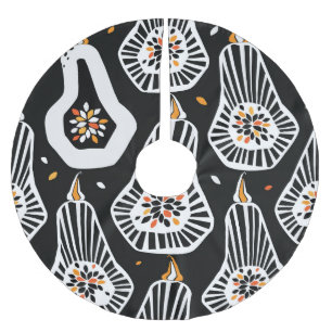 Stylized Pumpkins Seeds: Seamless Design Brushed Polyester Tree Skirt