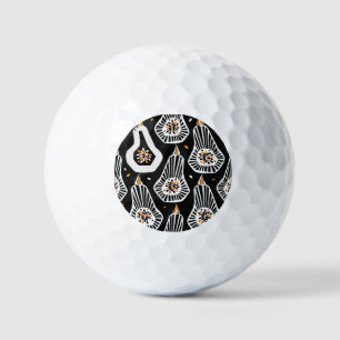 Stylized Pumpkins Seeds: Seamless Design Golf Balls