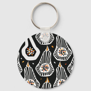 Stylized Pumpkins Seeds: Seamless Design Keychain