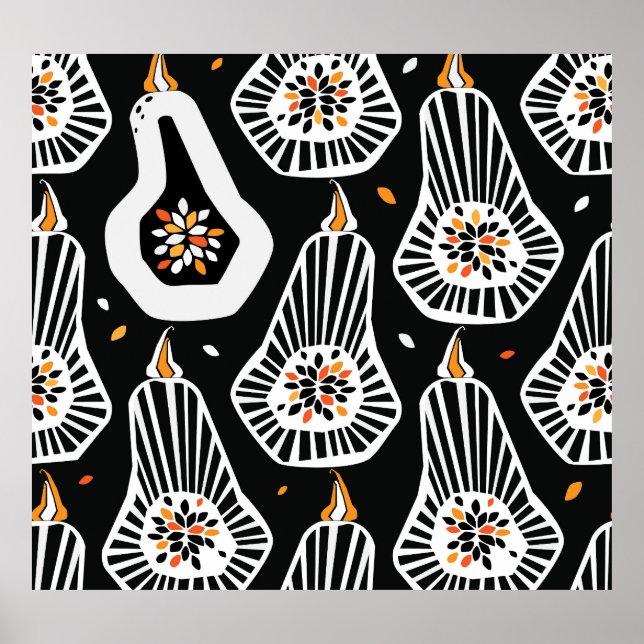 Stylized Pumpkins Seeds: Seamless Design Poster (Front)