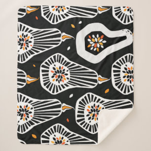 Stylized Pumpkins Seeds: Seamless Design Sherpa Blanket