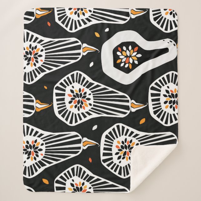 Stylized Pumpkins Seeds: Seamless Design Sherpa Blanket (Front)