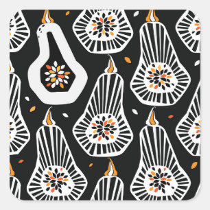 Stylized Pumpkins Seeds: Seamless Design Square Sticker