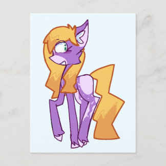 Stylized Purple Cartoon Pony Post Card