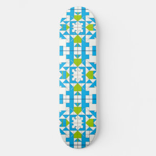 Stylized Puzzle Piece Pattern Skateboard