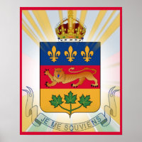Stylized Quebec Coat of Arms Poster