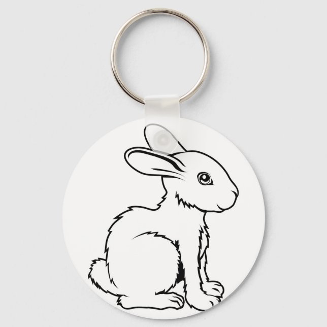 Stylized rabbit illustration keychain (Front)