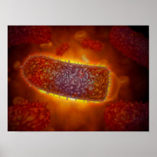 Stylized Rabies Virus Particles 2 Poster