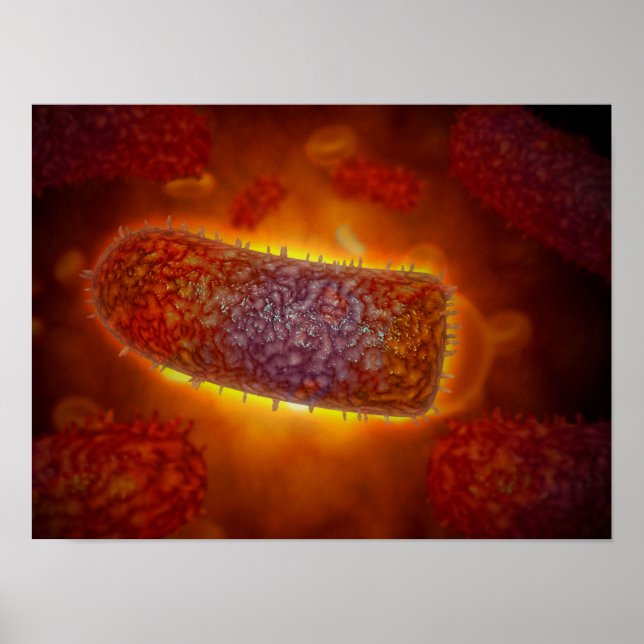 Stylized Rabies Virus Particles 2 Poster (Front)