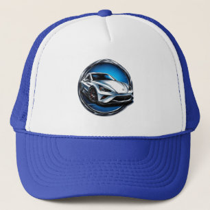 Stylized Racing Sports Car Trucker Hat