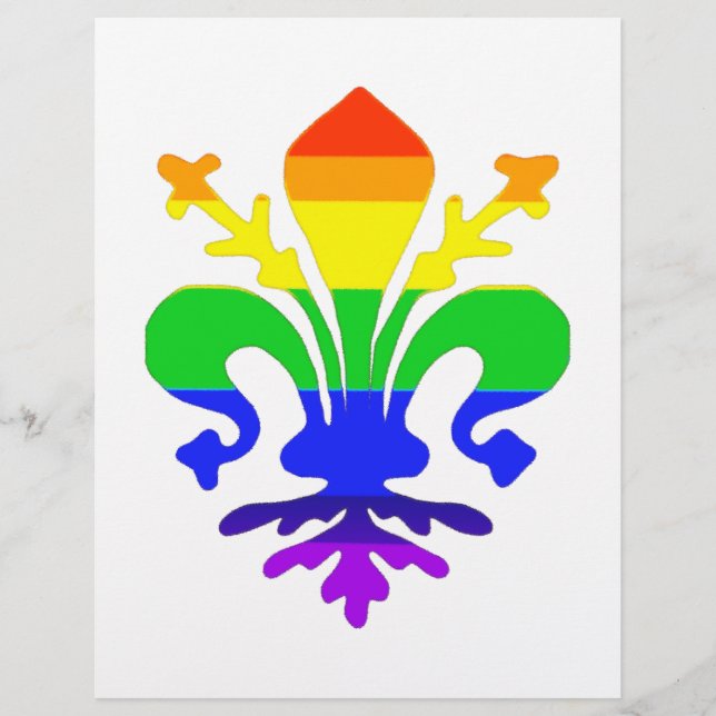Stylized Rainbow Fleur de Lis (Front)