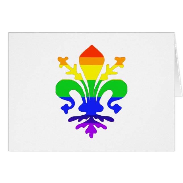 Stylized Rainbow Fleur de Lis (Front Horizontal)