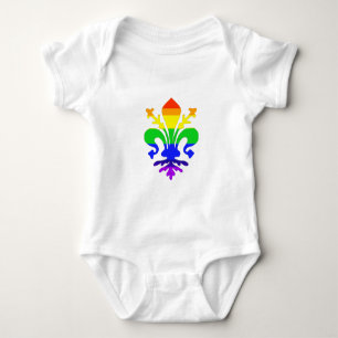 Stylized Rainbow Fleur de Lis Baby Bodysuit