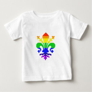 Stylized Rainbow Fleur de Lis Baby T-Shirt